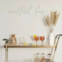 Cocktail Bar Cursive Sign – Birch Plywood Wall Decor