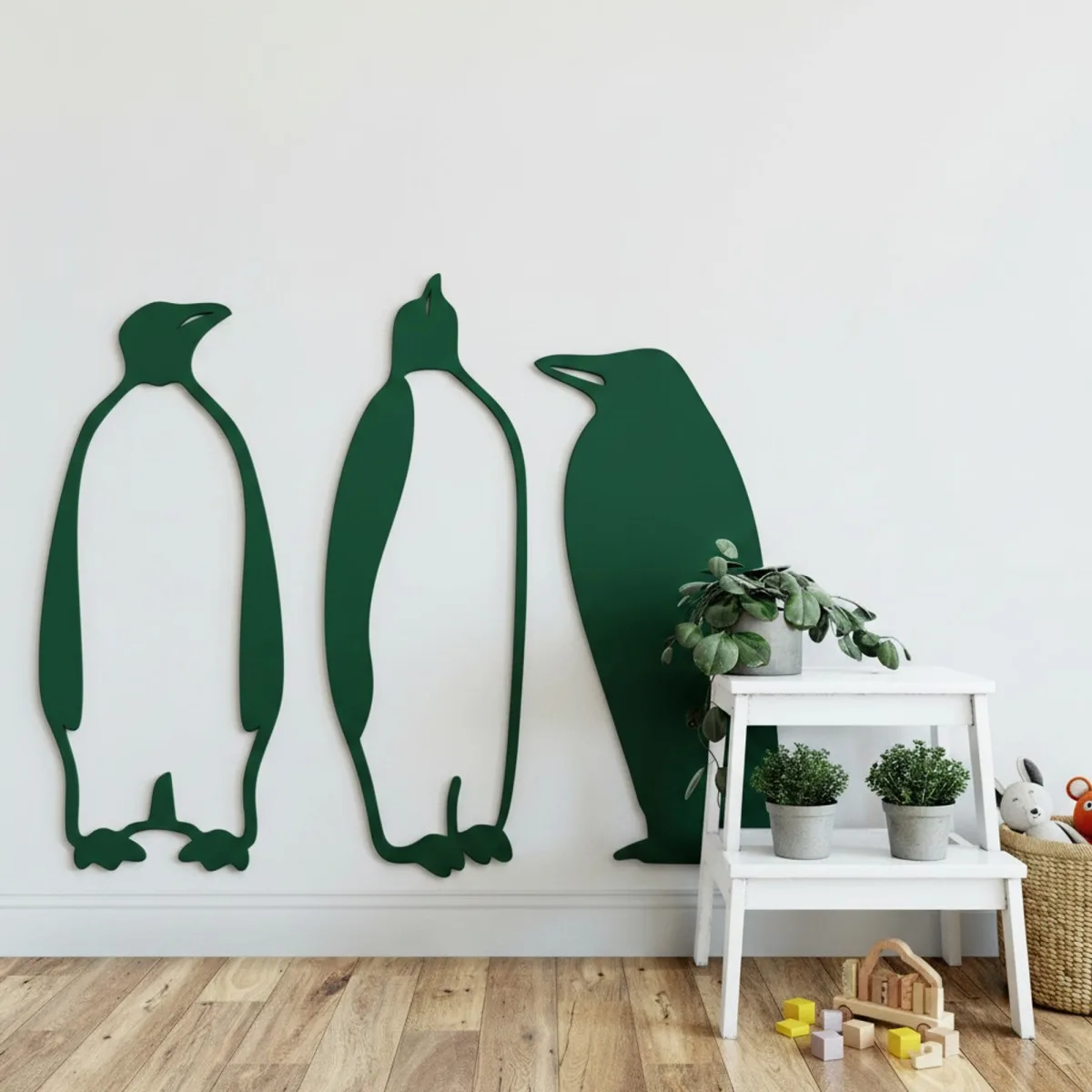 Houten decoratie - Pinguïn (3 stuks) - Berken multiplex