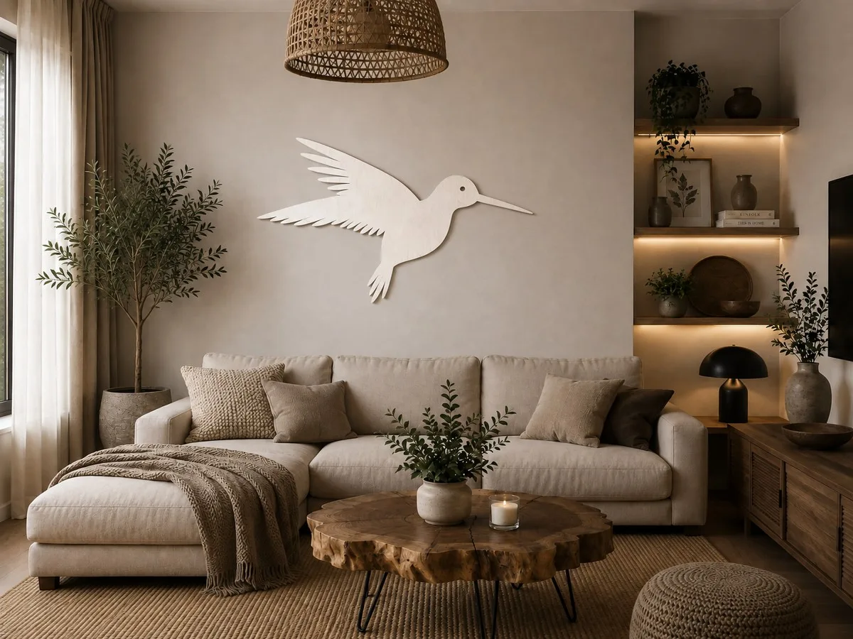 Wooden Hummingbird Wall Art