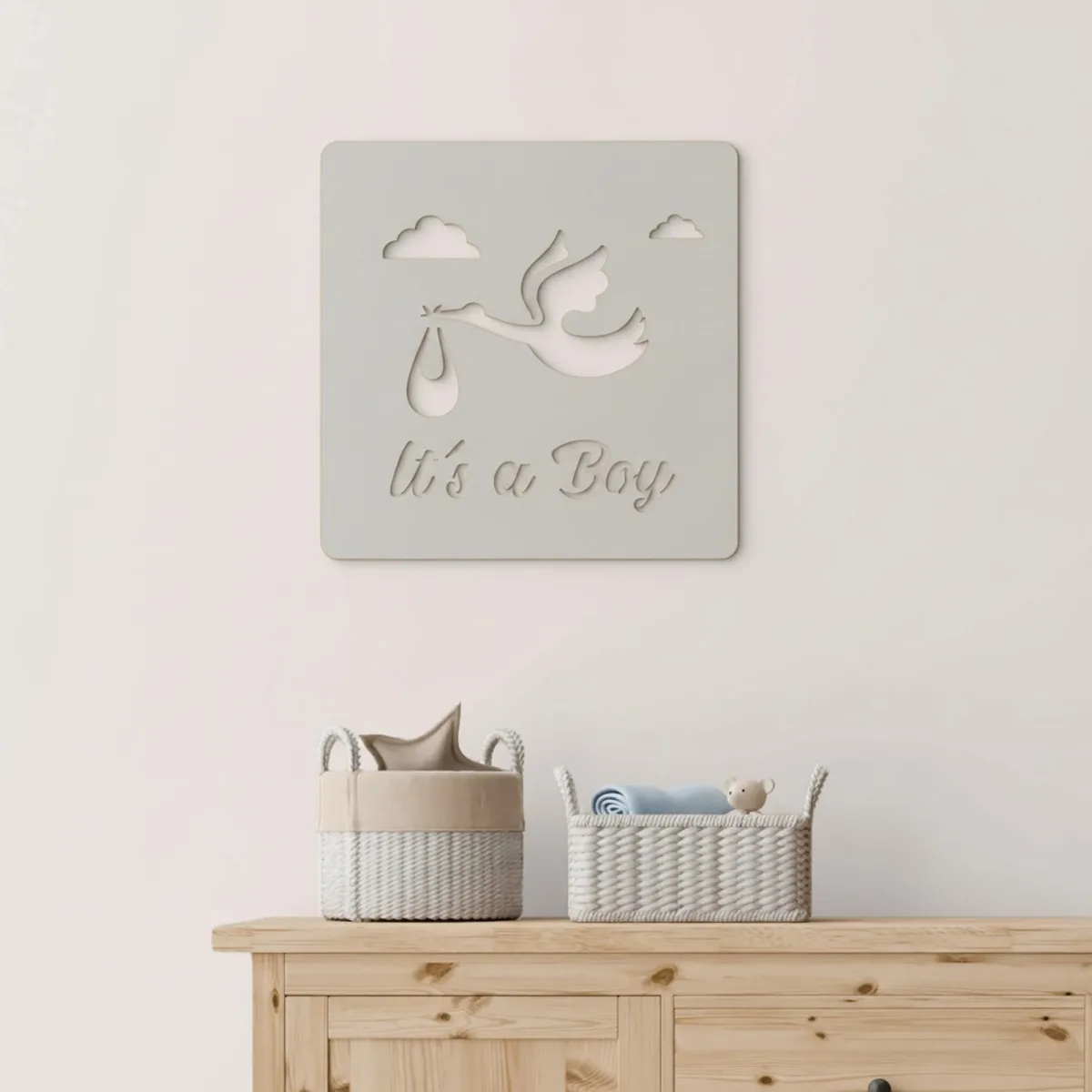 Plywood Wooden Ornament Baby – It's a Boy