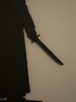 Décoration murale Jack l'Éventreur – Silhouette victorienne avec haut-de-forme et couteau – Bouleau