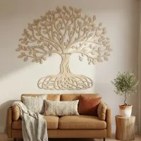 Set de décoration murale en contreplaqué « Arbre de vie » XXL (19 pièces)