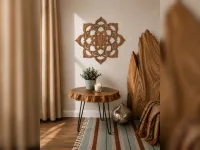 Wooden Wall Mandala Lotus