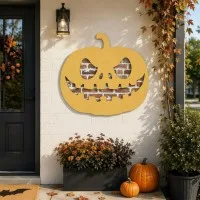 Halloween Kürbis Wandbild – Gruselige Jack-o'-Lantern Silhouette