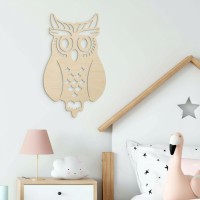 Décoration murale chouette en contreplaqué de bouleau – découpe ajourée