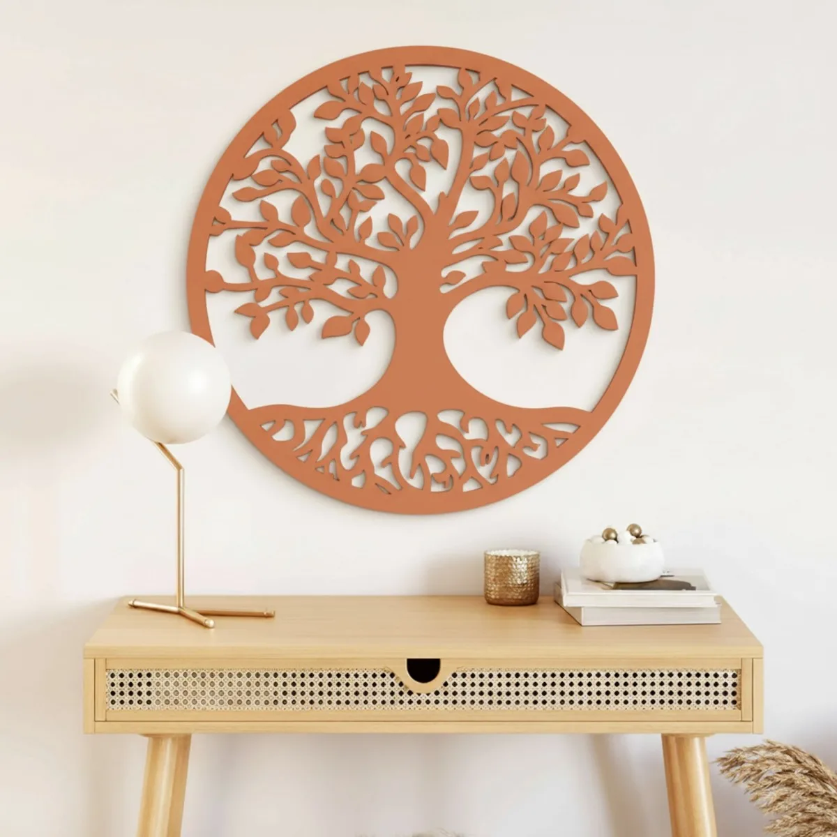 Décoration murale arbre de vie avec racines – contreplaqué de bouleau