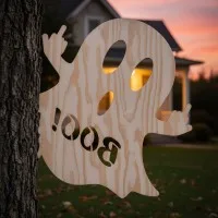 Halloween Frecher Geist Gartendeko – Lässiges BOO-Schild mit Stinkefinger 60 cm