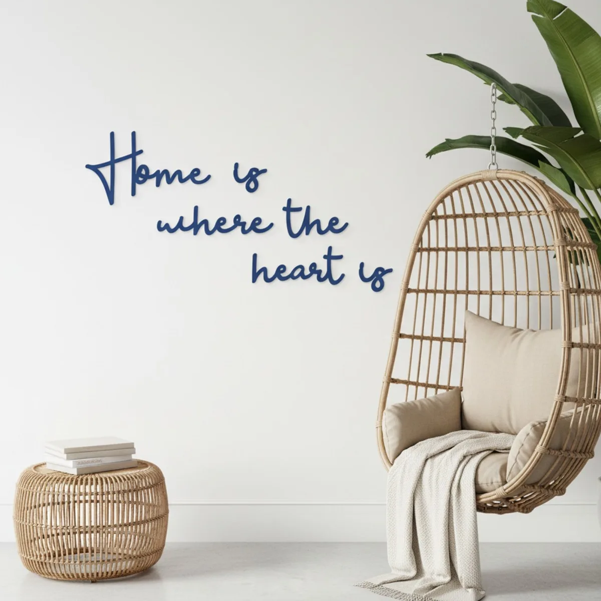 Houten wandletters - Berken multiplex - Home is where the heart is (6 delen)