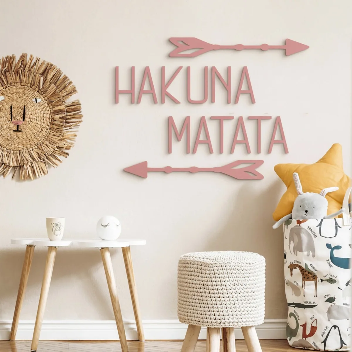 Hakuna Matata Wooden Wall Decor with Arrows - Birch Plywood