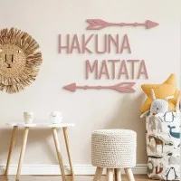Hakuna Matata Wooden Wall Decor with Arrows - Birch Plywood