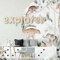 Houten woord „Explorer” van berkenmultiplex – decoratieve letters