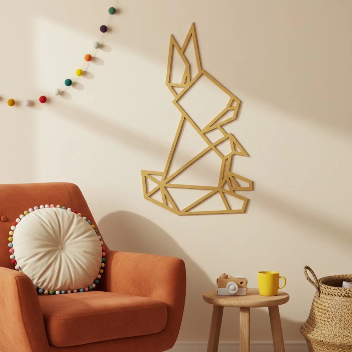 Origami Rabbit – Birch Plywood Wall Decor