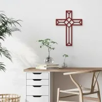 Origami-Kreuz Wanddekoration aus Birken-Sperrholz
