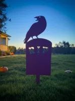 Halloween raaf grafsteen tuinsteker – RIP silhouet met raaf