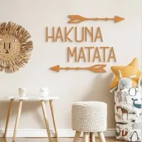 Hakuna Matata Wooden Wall Decor with Arrows - Birch Plywood