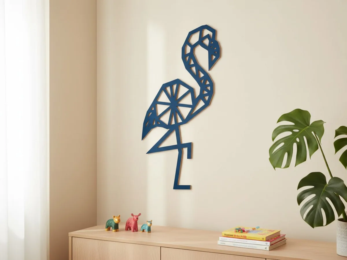Multiplex decoratie – Origami flamingo