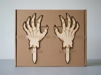 Halloween Zombie-Hände Gartendeko – Gruseliges Krallenhand-Set, 2 Stück 45 cm