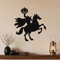 Headless Horseman Wall Decor – Rearing Horse Jack O Lantern – Birch Plywood