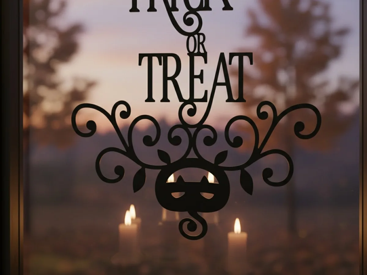 Trick or Treat deurbord – pompoen-sierolen – berkenmultiplex Halloween