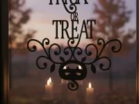 Trick or Treat deurbord – pompoen-sierolen – berkenmultiplex Halloween