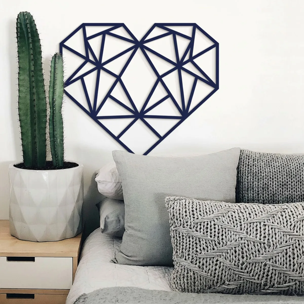 Origami Heart Wall Decor – Birch Plywood – 3 Sizes