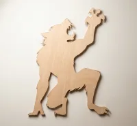 Wooden Werewolf Silhouette For Decor