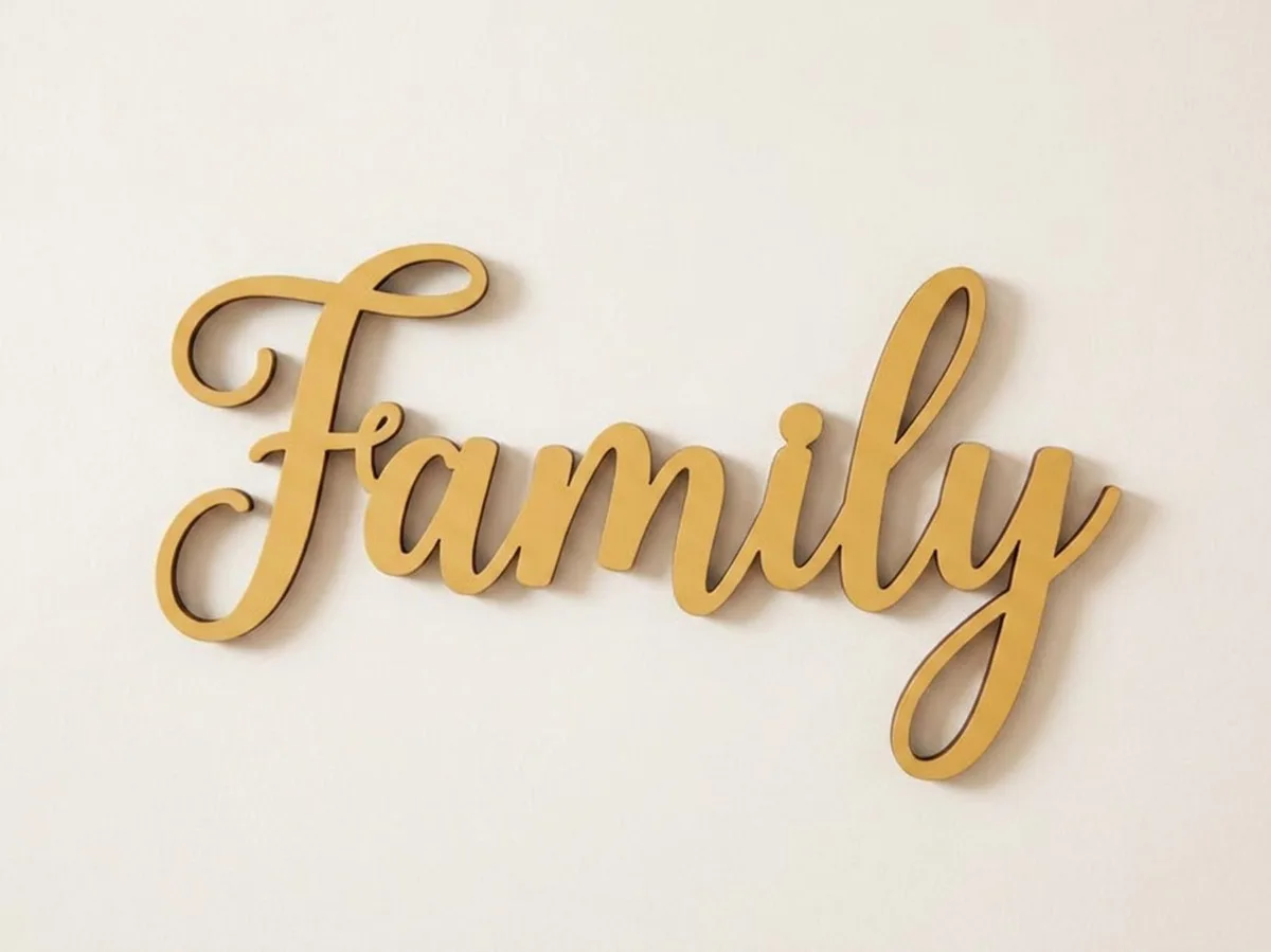 Family Plywood Wood Decor