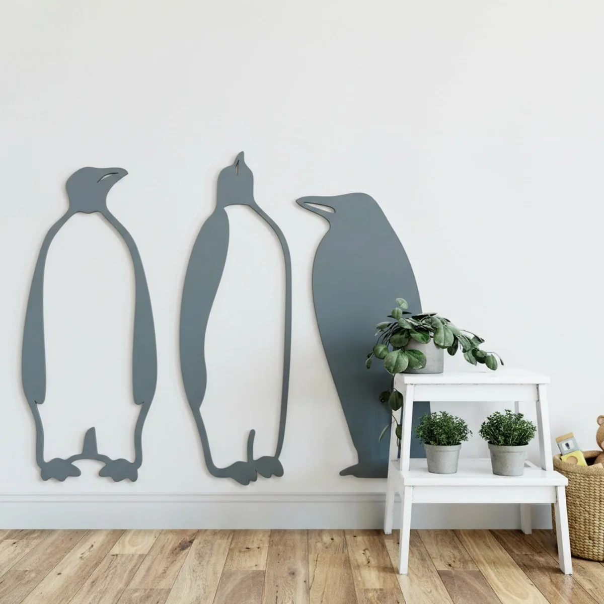 Houten decoratie - Pinguïn (3 stuks) - Berken multiplex