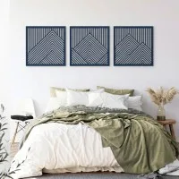 Mountain Wall Art Set, 3 Panels – Laser-Cut Birch Plywood, 64x20 cm