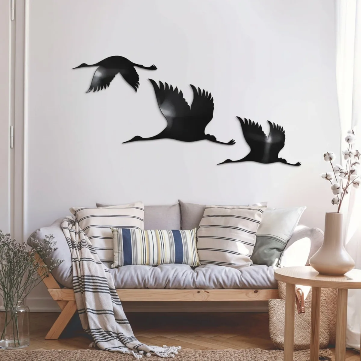 Flight of Cranes Wall Decor Set of 3 – Birch Plywood