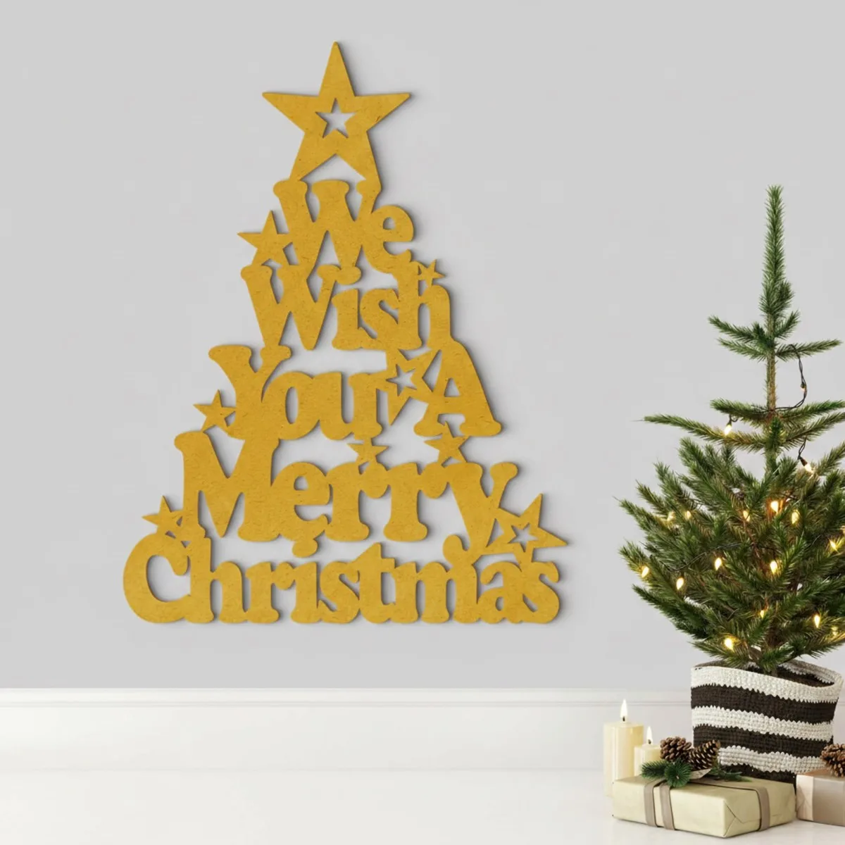 We Wish You a Merry Christmas – Birch Plywood Wall Decor