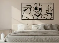 Drie vrouwen lijnkunst wandpaneel