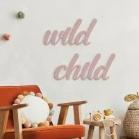 Birch Plywood Wooden Wall Decor – Wild Child 35x30 cm