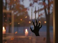 Monster Claw Scratches Wall Decor Set – 2 Creepy Hands – Birch Plywood