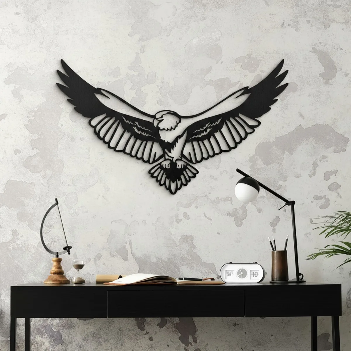 Adler Wanddekoration aus Birken-Sperrholz – Flugender Adler Silhouette