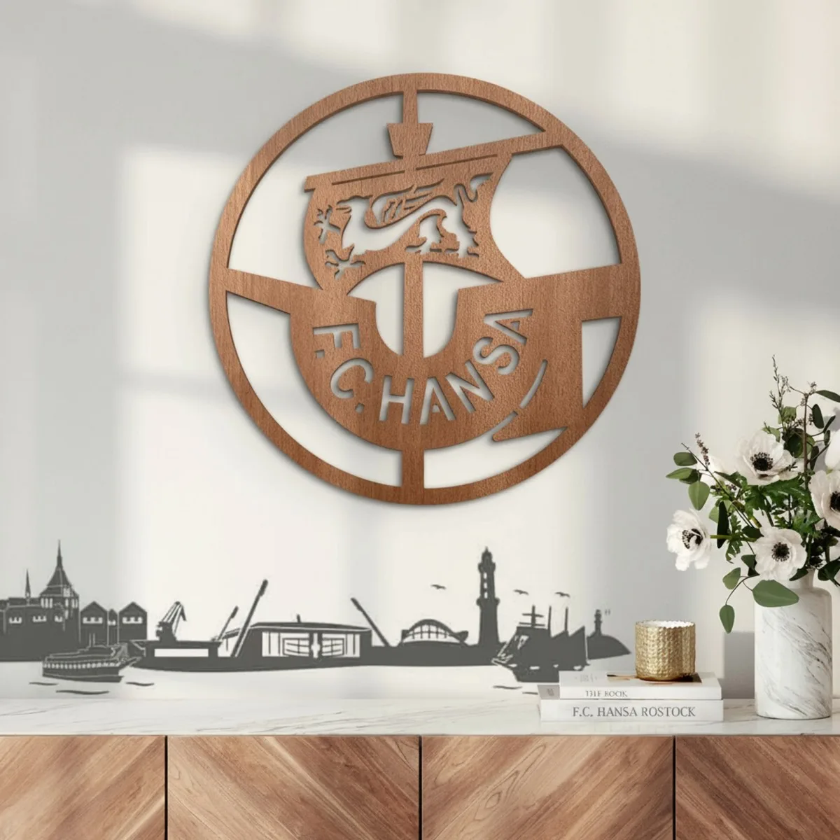 Multiplex decoratie – Logo FC Hansa Rostock – rond Ø38 cm