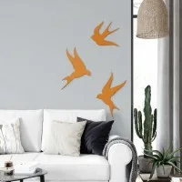 Déco murale en bois – Trio d'oiseaux – Contreplaqué de bouleau (3 pièces)