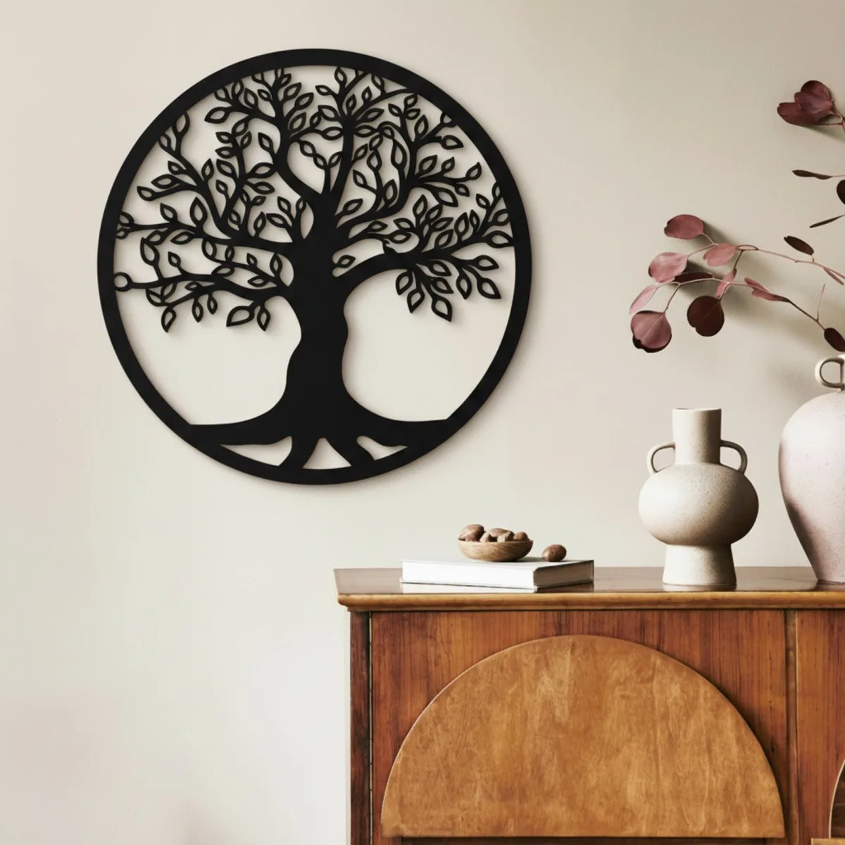 Décoration murale « Arbre de vie » Ø 40 cm – Contreplaqué de bouleau