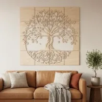 Set de décoration murale en contreplaqué « Arbre de vie » XXL (19 pièces)