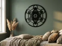 Round plywood decoration - Metatron's Cube
