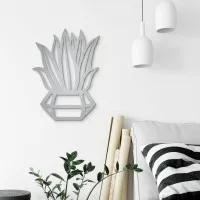 Diamond Potted Plant Wall Decor – Laser-Cut Birch Plywood