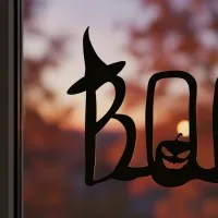 BOO Letters Wall Art – Witch Hat and Pumpkin Faces – Birch Plywood Halloween Sign