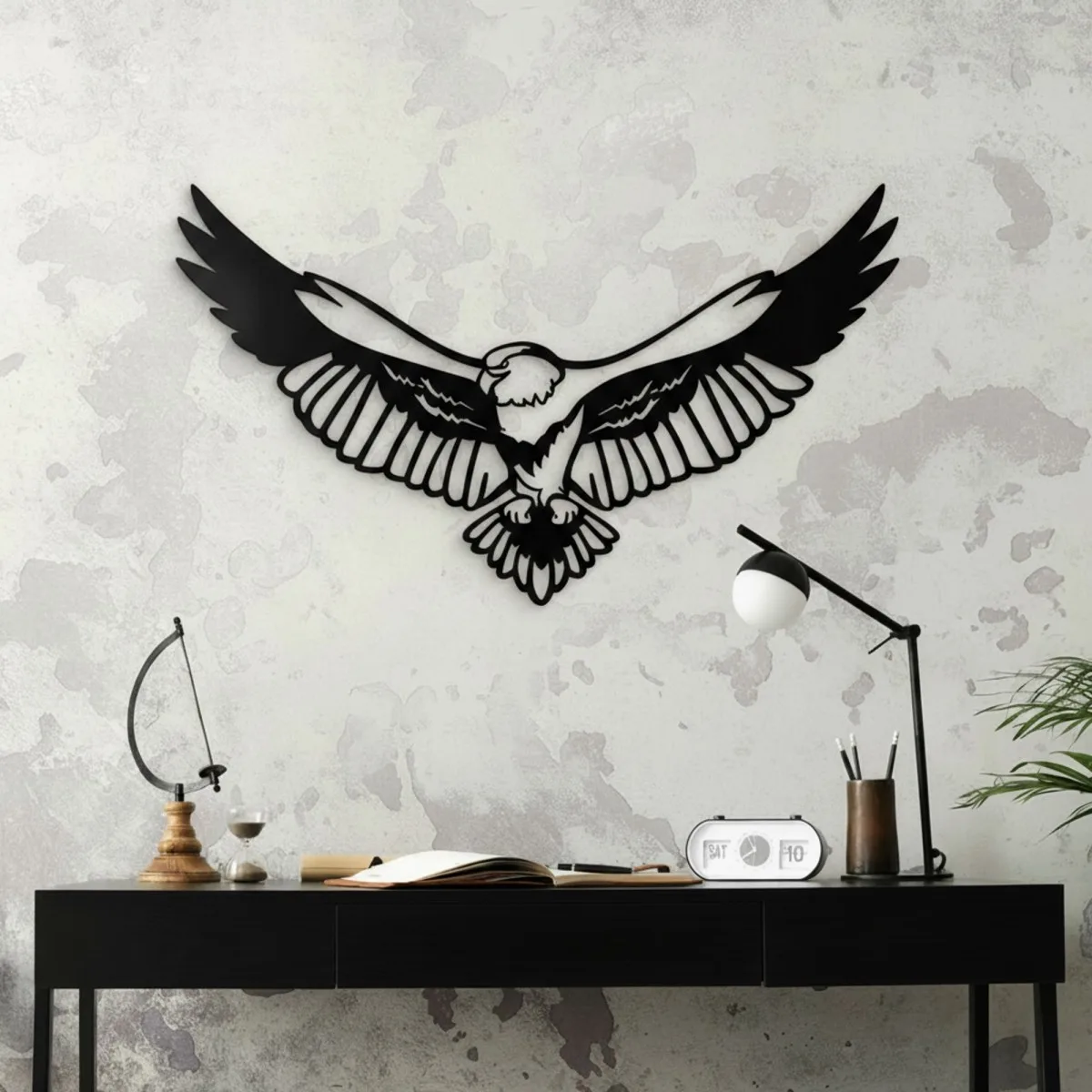 Adler Wanddekoration aus Birken-Sperrholz – Flugender Adler Silhouette