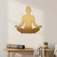 Seated Yoga Pose 01 Birch Plywood Wall Decor