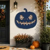 Halloween Kürbis Wandbild – Gruselige Jack-o'-Lantern Silhouette