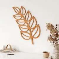 Blad wanddecoratie van berken multiplex – botanische laserdecoratie, 60 x 34 cm