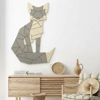 3D Fuchs-Puzzle Wanddekoration – Birken-Sperrholz 57x80 cm