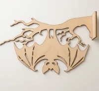Wooden Bat On Branch Wall Decor