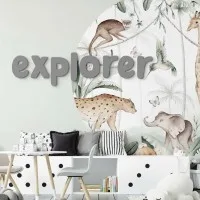Houten woord „Explorer” van berkenmultiplex – decoratieve letters