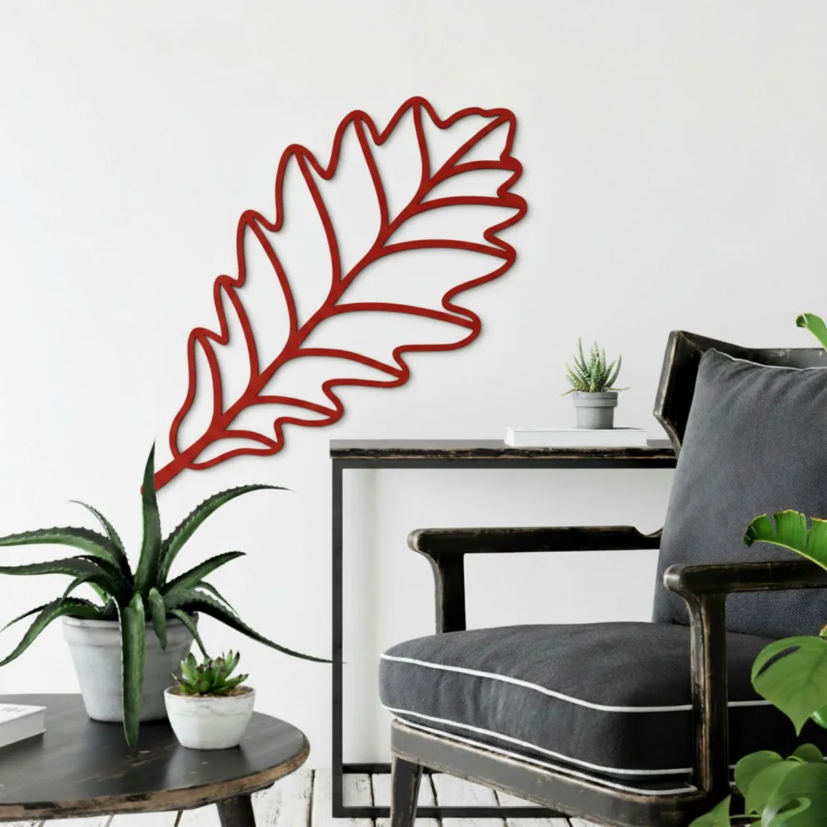 Birch plywood wall decoration - Oak leaf